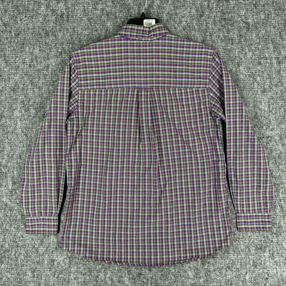 Chaps Shirt Mens Medium Plaid Easy Care Business Casual Button-Down Short Sleeve - Picture 2 of 11